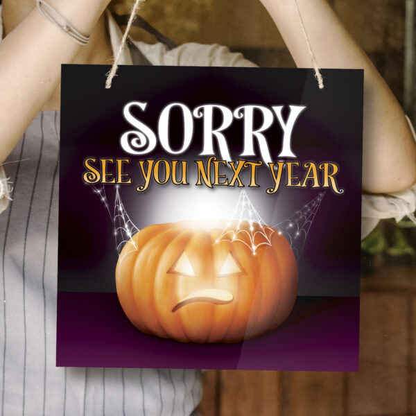 Halloween Welcome Sign in Window