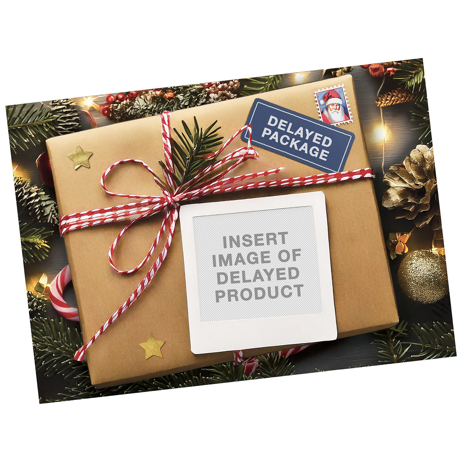Featured image for “PRINTABLE - Delayed Package Postcard Template for Adobe Express or Canva”