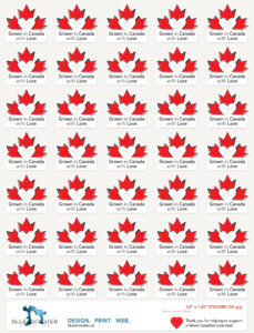 Grown in Canada with Love Stickers
