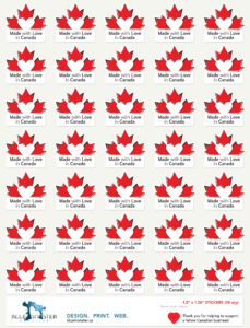 Made with Love in Canada Stickers