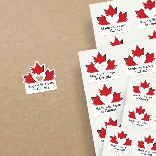 Made with Love in Canada Stickers