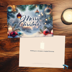 Custom Greeting Card - Christmas Postcard - 5x7 - Candle