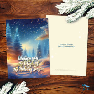 Custom Greeting Card - Christmas Postcard - 5x7 - Colours