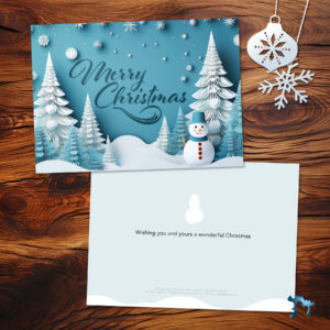 Greeting Card - Christmas Postcard - 5x7 - Snowman