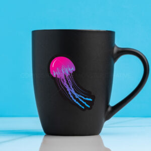 Jellyfish sticker on phone mug